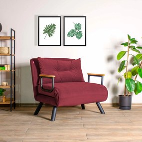 Sofá-Cama de 1 Lugar Sando – Bordeaux – 175x60 cm