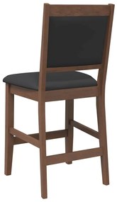 Bancos de bar com almofadões 2pcs madeira de seringueira maciça