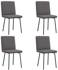 Cadeiras de jantar 4 pcs couro artificial cinzento