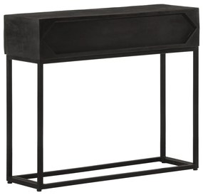 Mesa consola 90x30x76 cm mangueira maciça e ferro preto