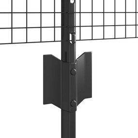 Cerca de Fio Soldado com 22 Postes U Cinza 0.4x50 m Aço