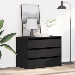 vidaXL Chest of Drawers de Canto em Carvalho Preto 80x41x58 cm Madeira Engenharia