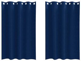 Cortinas com cortinas 2 pcs Azul escuro 175 x 140 cm Poliéster