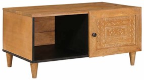 vidaXL Mesa de centro com prateleira Marrom Claro 80 x 50 x 40 cm