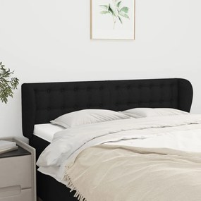 Cabeceira de cama c/ abas tecido 147x23x78/88 cm preto