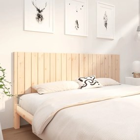vidaXL Cabeceira de cama 205,5x4x100 cm madeira de pinho maciça