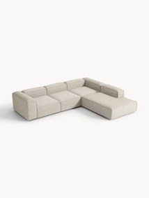 Sofá de canto modular em mistura de linho Lennon (4 lugares)