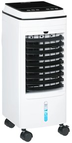 HOMCOM Climatizador 3 em 1 Portátil 75W com 3 Velocidades Temporizador até 8H Depósito de 4 L Oscilação de 60º 24x28,5x60,5 cm Branco | Aosom Portugal