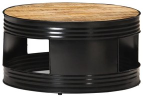 Mesa de centro 68x68x36 cm mangueira áspera maciça preto