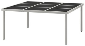 Mesa de jantar para jardim 170x170x74,5 cm vidro e aço