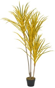 280187 vidaXL Planta dragoeiro artificial com vaso 125 cm amarelo