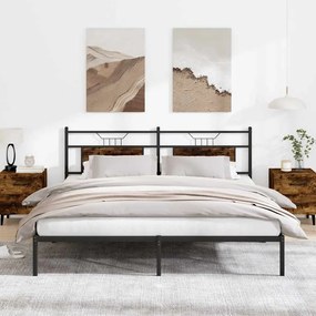 vidaXL Estrutura de cama sem colchão 183x213 cm carvalho fumado