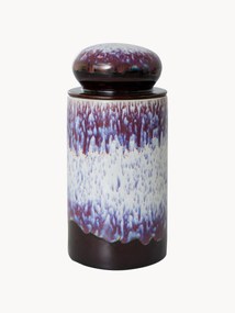Pote com tampa artesanal Reactive Glaze 70's