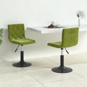 vidaXL Cadeiras de jantar giratórias 2 pcs veludo verde-claro