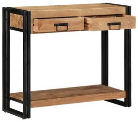 Mesa de Consola vidaXL Preta 90x33x75 cm em Madeira de Acácia Sólida e