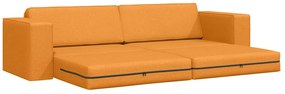 Sofá Cama de Chão 2-em-1 Amarelo Escuro 245x150x60.5 cm Tecido