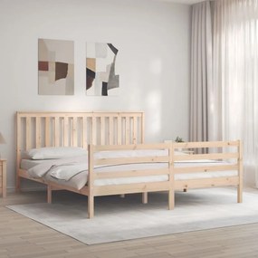 vidaXL Estrutura de cama Super King Size com cabeceira madeira maciça