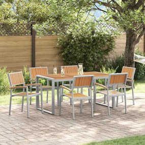 vidaXL Conjunto de Jantar de Jardim 7 Peças em Madeira Sólida de Acácia e Metal