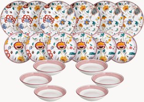 Conjunto de loiça em porcelana Moon, 6 pessoas, conjunto de 18