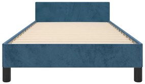 Estrutura de cama c/ cabeceira 80x200 cm veludo azul-escuro