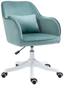 Vinsetto Cadeira de Escritório de Massagem em Veludo com Função de Vibração 55x65x86 cm Verde | Aosom Portugal