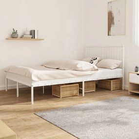 vidaXL Estrutura de cama com cabeceira 120x190 cm metal branco