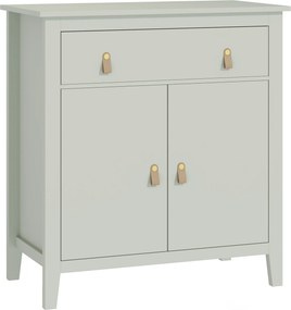 HOMCOM Aparador com Gaveta e Armário de 2 Níveis com Prateleira Ajustável Base Elevada e Amplo Tampo 80x40x90 cm Verde Claro | Aosom Portugal