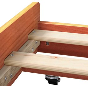 Estrutura de Cama Castanho Encerado Madeira Maciça 80 x 200 cm