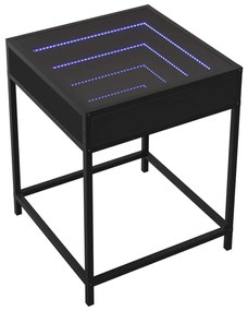 Mesa de centro com luzes LED Infinity 40x40x51 cm preto