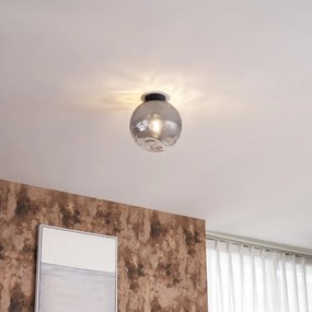 Candeeiro de Teto Design Preto com Vidro Fumeado - Pillon