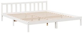 Cama extra longa sem colchão 180x210 cm pinho maciço branco