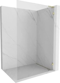 Mexen Lunar L parede de duche Walk-in direita 60 x 200 cm, transparente 8 mm, dourada - 830L-060-000-50-00-P