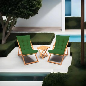 Conjunto de Mesa e Cadeiras de Jardim My005 – Verde Natural – Mesa 40x