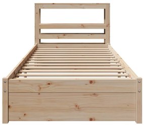 Estrutura de cama com cabeceira 90x200 cm pinho maciço