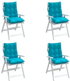 Almofadões cadeira encosto baixo 4 pcs tecido oxford turquesa