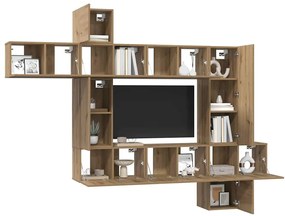 Conjunto de móvel de TV 10 pcs carvalho artisiano