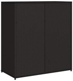 Armário de arrumação p/ jardim 105x55x113 cm vime PE preto