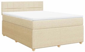 Cama com molas/colchão 140x200 cm tecido cor creme