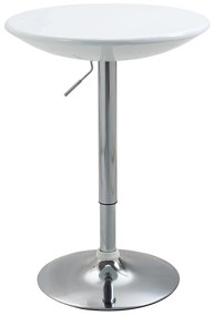 HOMCOM Mesa de Bar com Altura Regulável Giratória 360° com Base Redonda Mesa Alta de Aço Moderna para Cozinha Sala de Jantar Cafeteria 61x61x76-97cm Branco