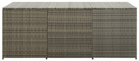 Caixa de arrumação para jardim 180x90x70 cm vime PE cinzento