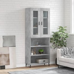 vidaXL Armário alto 69,5x34x180 cm derivados de madeira cinza cimento