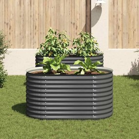 Canteiro elevado de jardim aço galvanizado 160x80x81cm cinzento