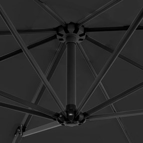 Guarda-sol cantilever com poste alumínio 250x250 cm antracite