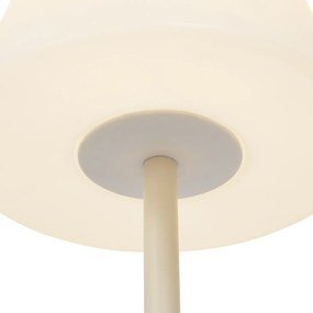 Candeeiro de Pé Exterior Bege com Abajur Branco IP65 - Virginia Moderno