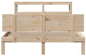 Estrutura de cama com cabeceira 120x200 cm pinho maciço