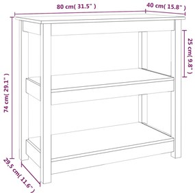 Mesa consola 80x40x74 cm madeira de pinho maciça branco