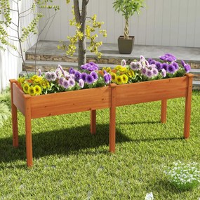 Floreira elevada com separador e 8 orifícios de drenagem para vegetais e flores para jardim ou terraço 184 x 58 x 77 cm Amarelo