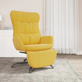 vidaXL Cadeira de descanso com apoio de pés tecido amarelo mostarda
