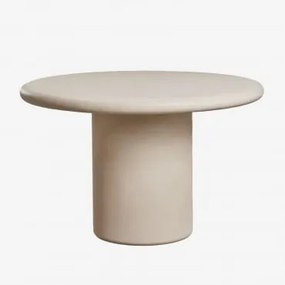 Mesa De Jantar Redonda Em Cimento Namara Ø120 Cm & Tapioca Bege - Sklum