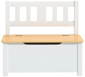 Banco de arrumação infantil 60x30x55 cm MDF branco e bege
